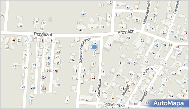 Piekary Śląskie, Karłowicza Mieczysława, 7, mapa Piekary Śląskie