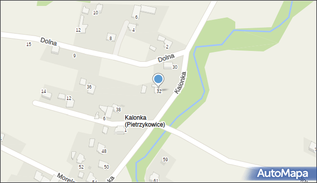 Pietrzykowice, Kalonka, 32, mapa Pietrzykowice