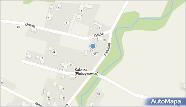 Pietrzykowice, Kalonka, 34, mapa Pietrzykowice