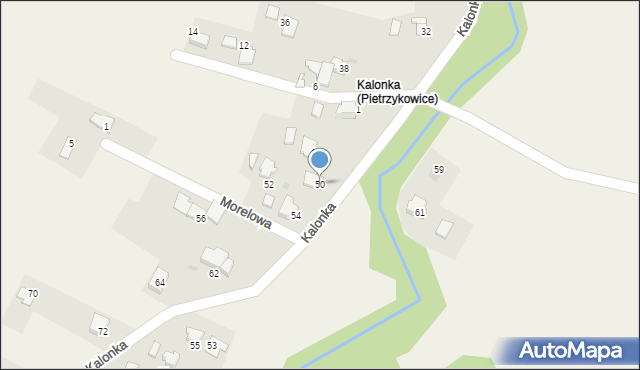 Pietrzykowice, Kalonka, 50, mapa Pietrzykowice