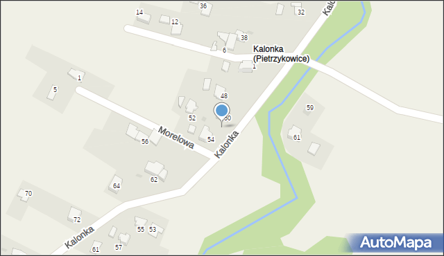 Pietrzykowice, Kalonka, 50a, mapa Pietrzykowice