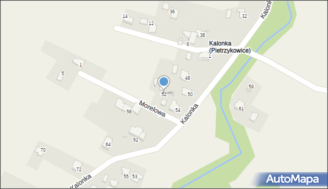 Pietrzykowice, Kalonka, 52, mapa Pietrzykowice