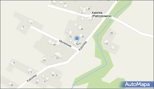Pietrzykowice, Kalonka, 54, mapa Pietrzykowice