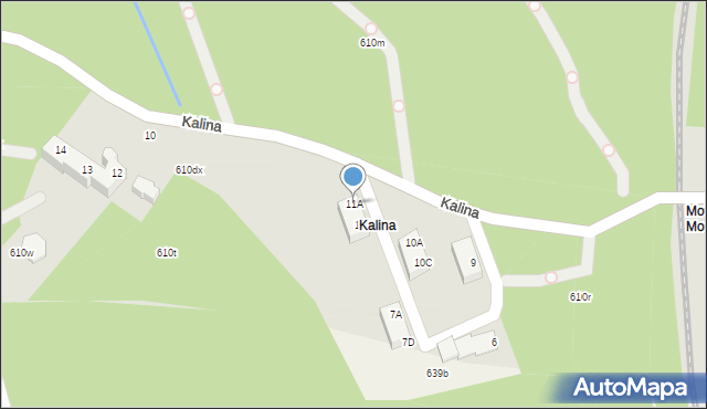 Piła, Kalina, 11A, mapa Piły