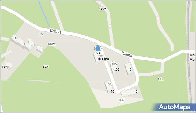 Piła, Kalina, 11B, mapa Piły