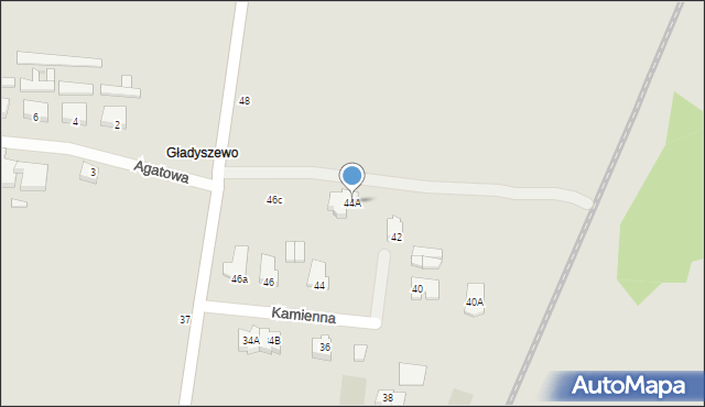 Piła, Kamienna, 44A, mapa Piły