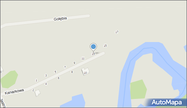 Piła, Kanarkowa, 13, mapa Piły