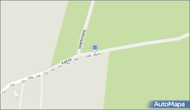 Piotrków Trybunalski, Kacza, 151, mapa Piotrków Trybunalski