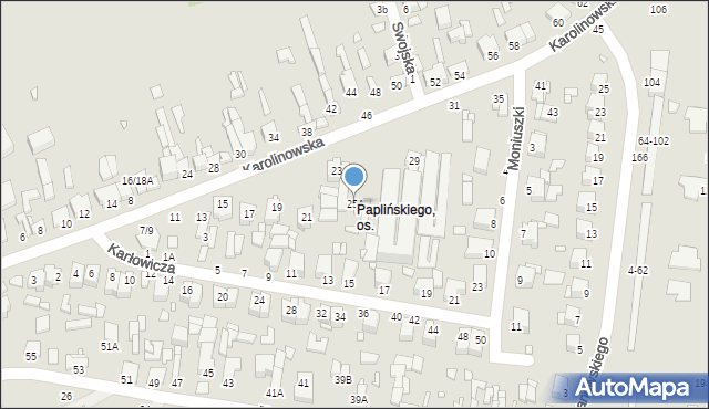 Piotrków Trybunalski, Karolinowska, 25A, mapa Piotrków Trybunalski