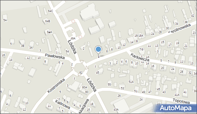 Piotrków Trybunalski, Karolinowska, 4, mapa Piotrków Trybunalski