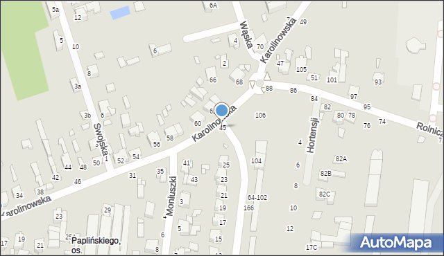 Piotrków Trybunalski, Karolinowska, 45, mapa Piotrków Trybunalski