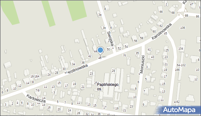 Piotrków Trybunalski, Karolinowska, 46, mapa Piotrków Trybunalski