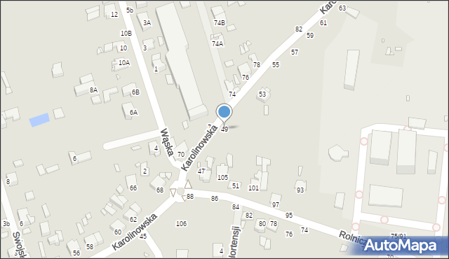 Piotrków Trybunalski, Karolinowska, 49, mapa Piotrków Trybunalski