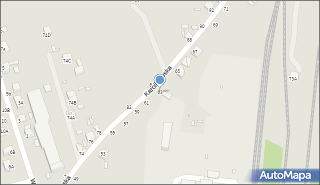 Piotrków Trybunalski, Karolinowska, 63, mapa Piotrków Trybunalski