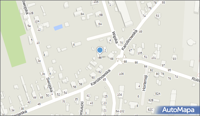 Piotrków Trybunalski, Karolinowska, 66, mapa Piotrków Trybunalski