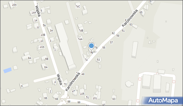 Piotrków Trybunalski, Karolinowska, 76, mapa Piotrków Trybunalski