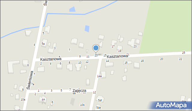 Piotrków Trybunalski, Kasztanowa, 13, mapa Piotrków Trybunalski