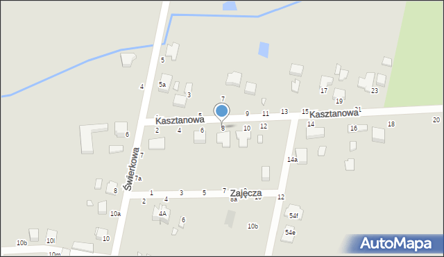 Piotrków Trybunalski, Kasztanowa, 8, mapa Piotrków Trybunalski