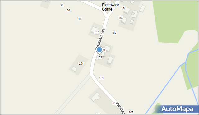 Piotrowice, Kasztanowa, 103, mapa Piotrowice