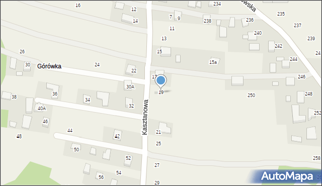 Piotrowice, Kasztanowa, 19, mapa Piotrowice