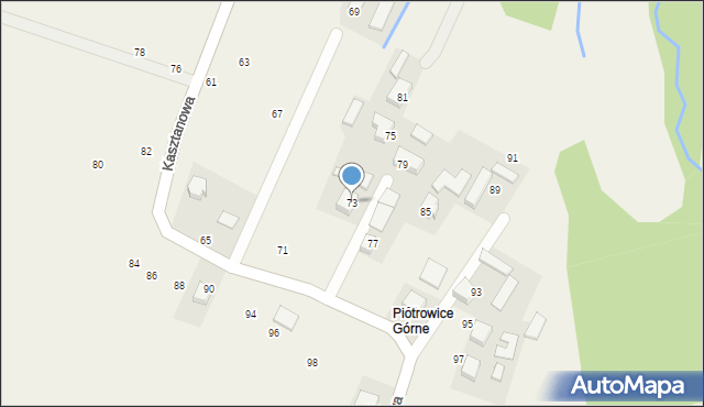 Piotrowice, Kasztanowa, 73, mapa Piotrowice