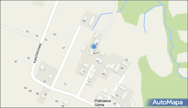 Piotrowice, Kasztanowa, 75, mapa Piotrowice