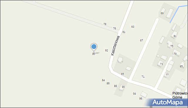 Piotrowice, Kasztanowa, 80, mapa Piotrowice