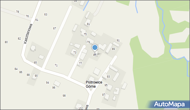 Piotrowice, Kasztanowa, 85, mapa Piotrowice