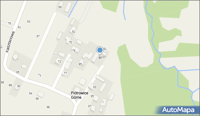 Piotrowice, Kasztanowa, 89, mapa Piotrowice