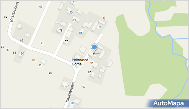 Piotrowice, Kasztanowa, 93, mapa Piotrowice