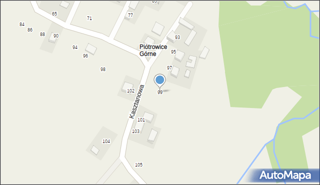 Piotrowice, Kasztanowa, 99, mapa Piotrowice