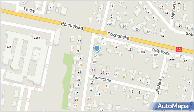 Pleszew, Kasztanowa, 22, mapa Pleszew