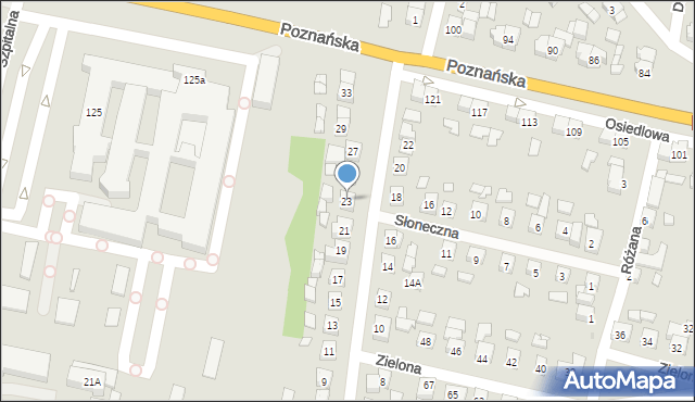 Pleszew, Kasztanowa, 23, mapa Pleszew