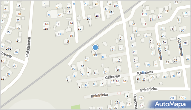 Płock, Kalinowa, 9/1, mapa Płock