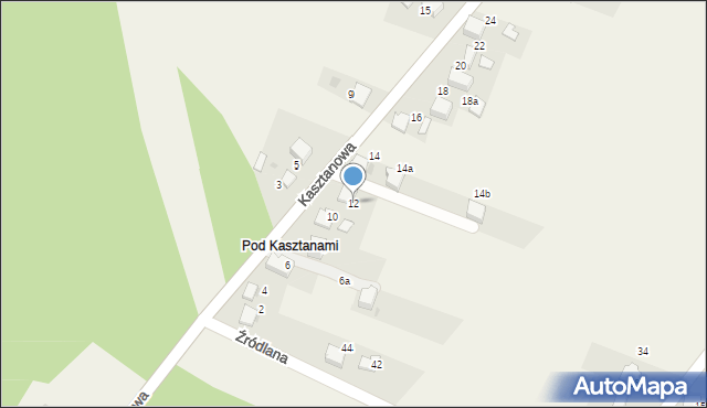 Płoki, Kasztanowa, 12, mapa Płoki