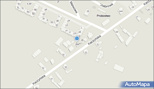 Pobiedziska, Kaczyńska, 30a, mapa Pobiedziska