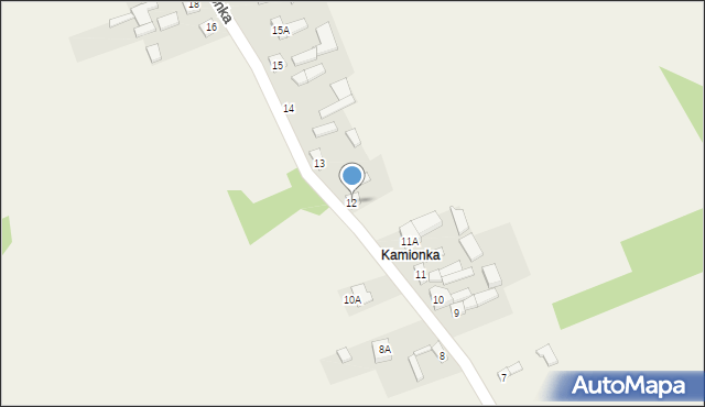 Podmielowiec, Kamionka, 12, mapa Podmielowiec