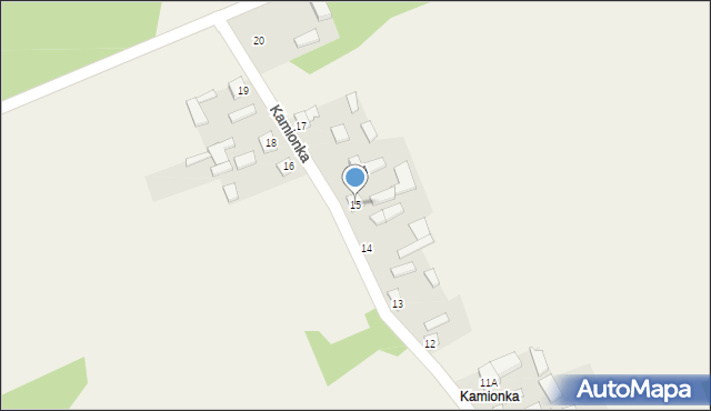 Podmielowiec, Kamionka, 15, mapa Podmielowiec