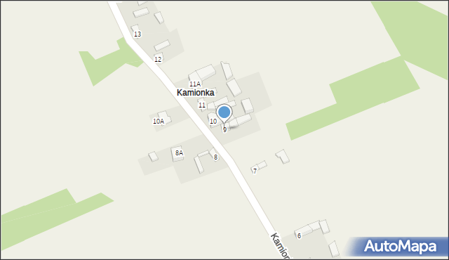 Podmielowiec, Kamionka, 9, mapa Podmielowiec