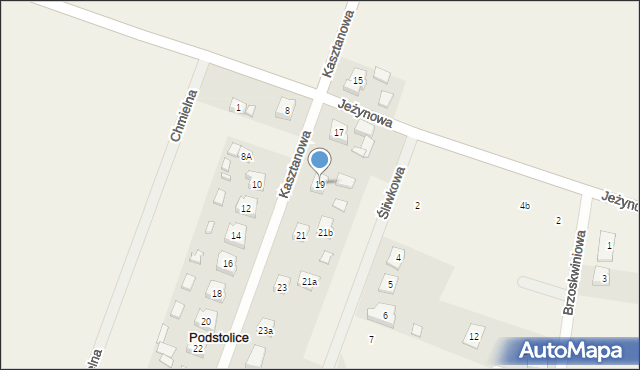 Podstolice, Kasztanowa, 19, mapa Podstolice