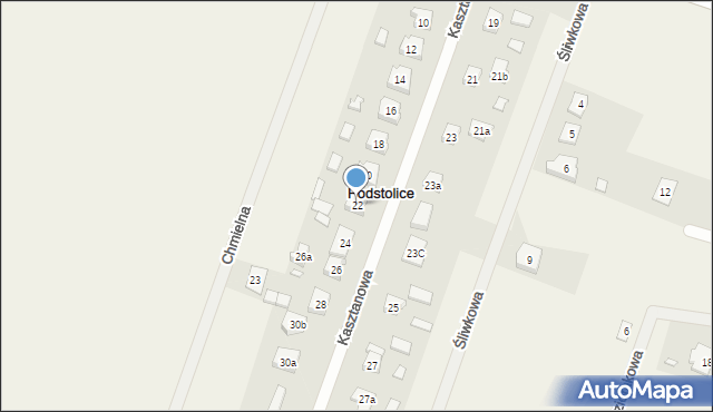 Podstolice, Kasztanowa, 22, mapa Podstolice