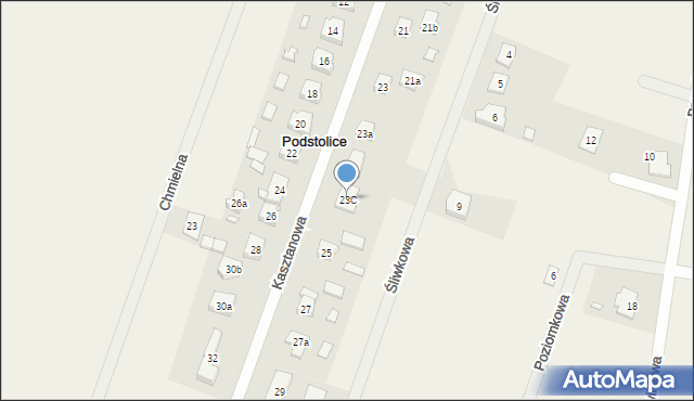 Podstolice, Kasztanowa, 23C, mapa Podstolice