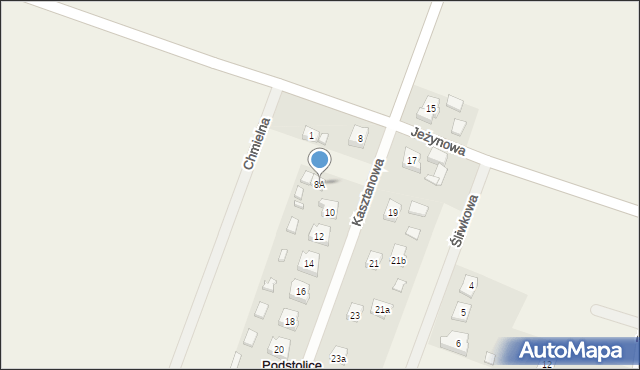 Podstolice, Kasztanowa, 8A, mapa Podstolice