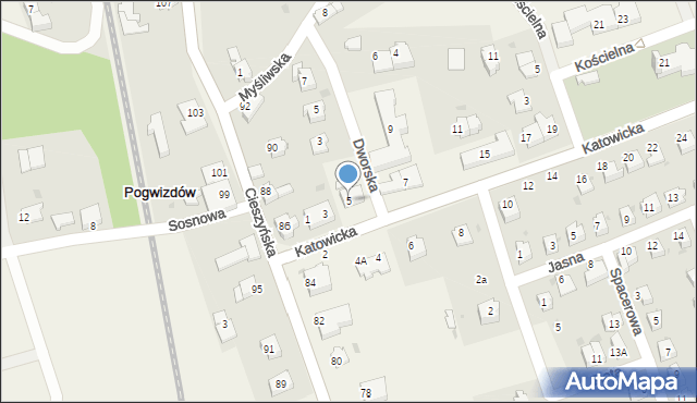 Pogwizdów, Katowicka, 5, mapa Pogwizdów