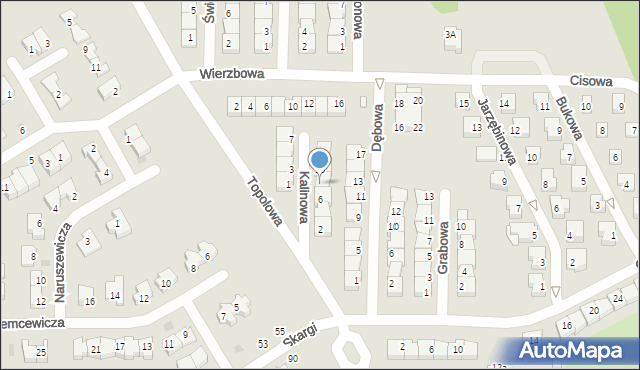 Polkowice, Kalinowa, 8, mapa Polkowice