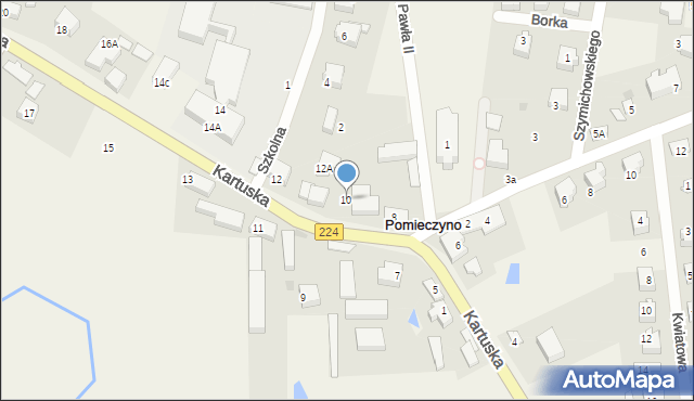 Pomieczyno, Kartuska, 10, mapa Pomieczyno