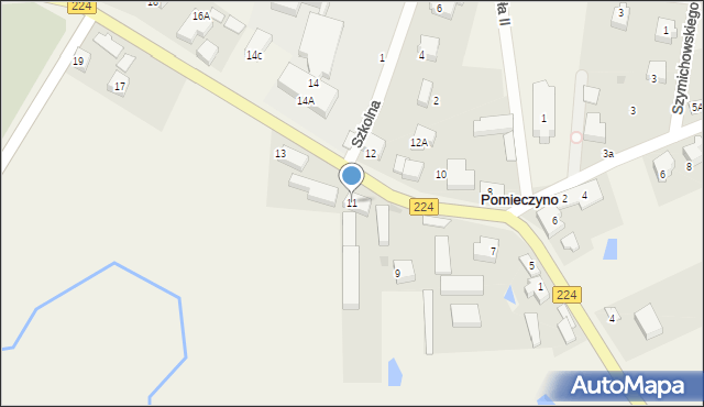 Pomieczyno, Kartuska, 11, mapa Pomieczyno