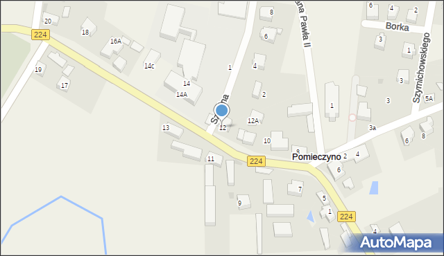 Pomieczyno, Kartuska, 12, mapa Pomieczyno