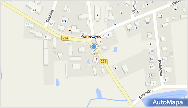 Pomieczyno, Kartuska, 5, mapa Pomieczyno