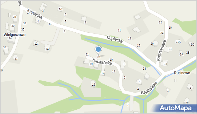 Porąbka, Kapitańska, 12, mapa Porąbka